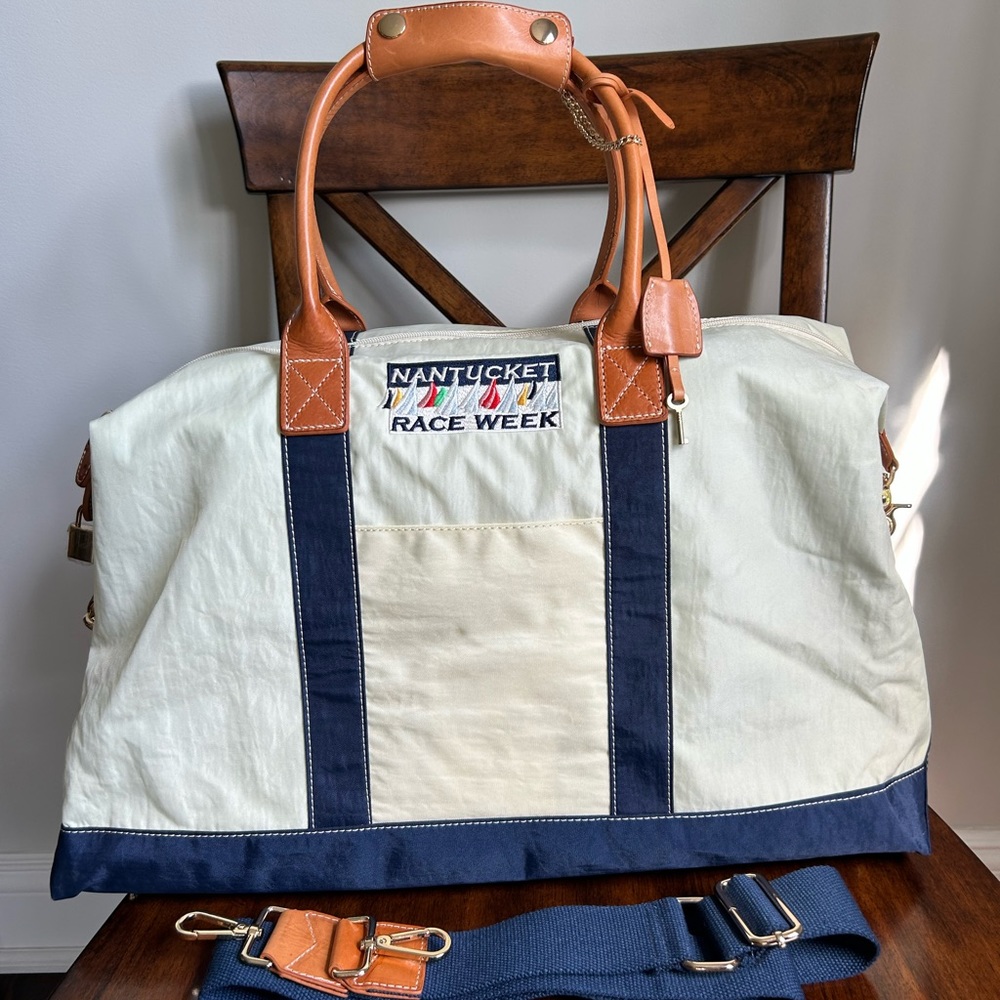 JMcLaughlin 20” sailcloth white duffle
